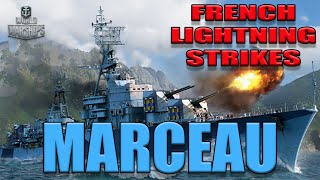 MARCEAU French Lightning Epic Naval Battle in World Of Warships [upl. by Missy]