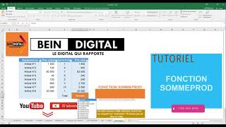 Fonction Excel SOMMEPROD [upl. by Gernhard798]