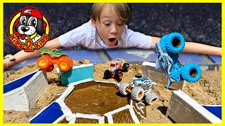 SUPER Monster Truck Toys COMPILATION 3  Obstacle Course Racing amp DIY Arena Freestyle Challenge [upl. by Boyse797]