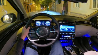 Hyundai Tucson 2023  NIGHT POV test drive PURE DRIVING ambient lights digital cockpit [upl. by Yerkovich]