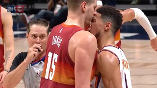 Nikola Jokic amp Devin Booker go facetoface after that play amp Jokic gets ejected 😮 Suns vs Nuggets [upl. by Aniloj]