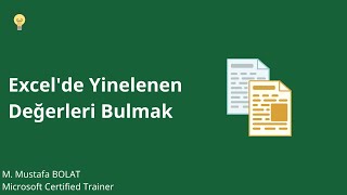 Excelde Yinelenen Değerleri Bulmak Shorts [upl. by Salohci]