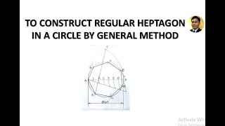 Draw a regular heptagon in a circle by general method  Geometric Construction  Engineering Drawing [upl. by Eniamat]