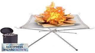 Portable Outdoor Fire Pit Collapsing Steel Mesh Fire Stand Stove Wood Heater Review [upl. by Arika]