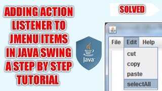 Add ActionListener to JMenu Items  Add Click Event to menu items in java [upl. by Darnell566]