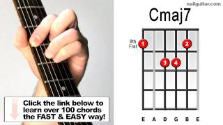 How to Play Cmaj7  Essential Guitar Chord Shape for Jazz songs root 6 Major 7th [upl. by Lodge]