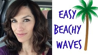 Beachy Waves Medium length Hair Tutorial [upl. by Perkoff]