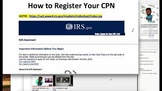 How To Register Your CPN with IRS Now [upl. by Bluefarb792]