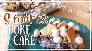 Smores Chocolate Poke Cake With Marshmallow Filling  Super Easy Recipe  Summer Dessert [upl. by Chancellor]