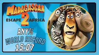 WR Madagascar Escape 2 Africa  Any Speedrun in 1507 [upl. by Atirhs]