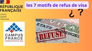 les 7 motifs à connaitre pour éviter le refus du visa étudiantCampus France monymindsetl [upl. by Adnwahsor]