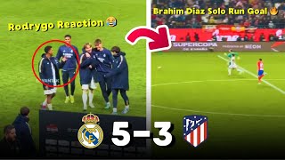 Rodrygo Funny Reaction To Brahim Diaz Goal Real Madrid Vs Atletico Madrid 53 [upl. by Htezil]