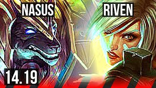 NASUS vs RIVEN TOP  700 Godlike  EUW Grandmaster  1419 [upl. by Fritze954]