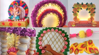 15 Ganpati Decoration Ideas  Eco Friendly Decoration for Ganpati at Home Navratri decoration Idea [upl. by Cuthbertson]