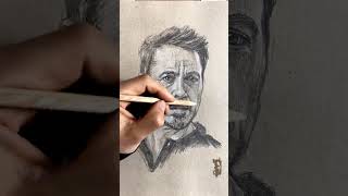 Sketching Robert Downey Jr art portrait RobertDowneyJr Marvel IronMan DrDoom [upl. by Anivahs]