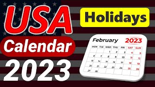 USA Holiday Calendar 2023  United States Federal and State Holidays 2023 [upl. by Aloeda400]