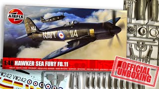 Official Unboxing Airfix Hawker Sea Fury FBII A06105A [upl. by Beasley]