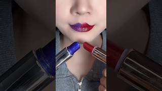 Red ♥️ VS Blue 💙 Lipstick Tutorial Beauty Tips [upl. by Haim]