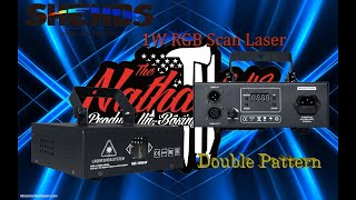 Shehds 1W RGB Scan Laser Double Pattern First Look [upl. by Aihpos]