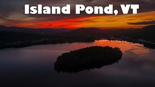 Island Pond Vermont Sunset Drone Video [upl. by Isaac]