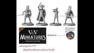 VandV ancient miniatures unboxing Greeks and Romans 28mm miniatures [upl. by Otreblanauj570]