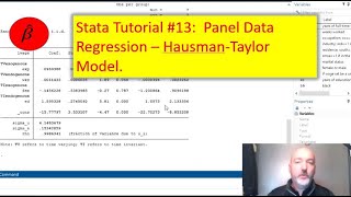 Stata Tutorial HausmanTaylor Panel Regression [upl. by Greenebaum793]