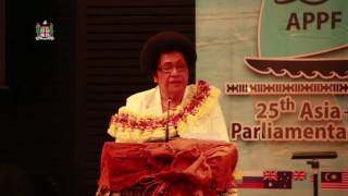 Welcome remarks by Speaker of the Fijian Parliament at the 25th APPF [upl. by Odlareg]