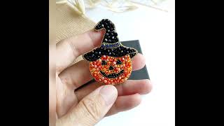 Halloween Scary Pumpkin brooch kit Ghost Pumpkin Pin wwwetsycomshopdiyjewelrymakingkits [upl. by Ashton]