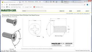 DSID136 Solidworks Tutorial Downloading Hardware from the McMasterCarr Website [upl. by Finnie]