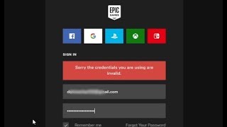 Sorry the credential you are using is invalid  Epic Games log in problem Fixed 2021 [upl. by Dnomar907]