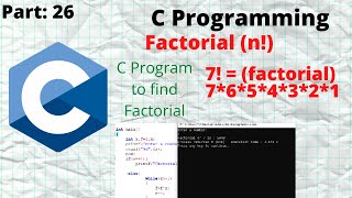 c program to find factorial of a number  factorial of a number [upl. by Riocard]