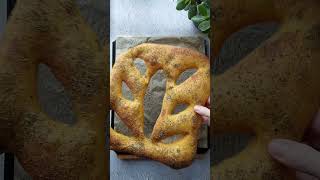 Crispy chewy and full of autumn feels  Sourdough Pumpkin Fougasse sourdough fougasse bread [upl. by Allerim]