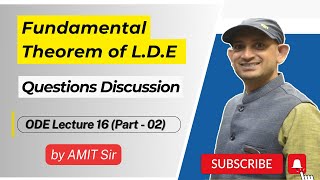 Fundamental Theorem of Linear Differential Equations  ODE Lecture 16 2  CSIR NET  IIT JAM Maths [upl. by Winou]