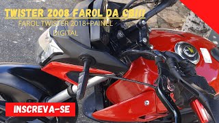 FAROL DA CB TWISTER NA CBX250 TWISTER  PAINEL DIGITAL [upl. by Eugnimod]