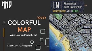 Colorful Map With POSTALS and Nearest Postal UI  FiveM Resource [upl. by Aric]