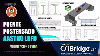 PUENTE POSTENSADO Verificación de tensiones en vigas [upl. by Gaudette]