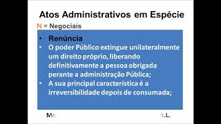 Atos Administrativos espécie RESUMO COM MNEMÔNICOS [upl. by Tonneson]