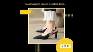 Buy Sandals Women Sandals High Heels Pointed Toe exclusively at guocalicom [upl. by Moncear]