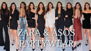 ZARA amp ASOS PARTYWEAR  NYE XMAS OUTFITS HAUL [upl. by Keare]