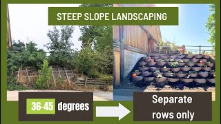 Steep slope Landscaping Hillside Renovation Apply the SEPARATE ROW method on slopes of 36°45° [upl. by Corri237]