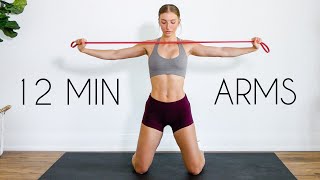 12 min UPPER BODY RESISTANCE BAND Workout At Home [upl. by Enaek]