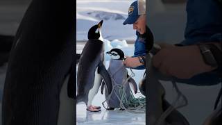 The brave Mother Penguin asks the sailors to save her child who is entangled in the net [upl. by Meelas75]