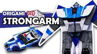 How to make a Transforming AUTOBOT STRONGARM Origami Transformer [upl. by Thelma709]