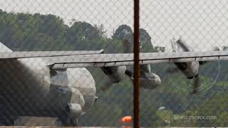 Military transport C130 Hercules departure [upl. by Hilliary]