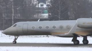 Gulfstream G450 take off at Airport BernBelp [upl. by Anod]