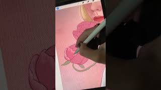 Draw with me ✨ how I paint flowers 🩷 shorts tutorial digitalillustrationart procreate art [upl. by Lansing476]