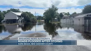 Roads houses and cars flooded during storms in Kure Beach [upl. by Archibald343]