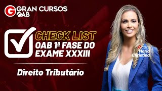 Aula resumo para OAB  Direito Tributário com Maria Christina [upl. by Atekan]