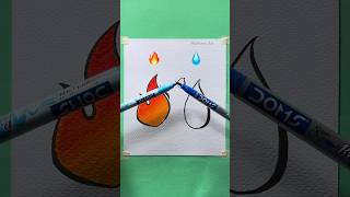 🔥VS💧Easy Painting with DOMS brush pen shorts craft art drawing crafts satisfying [upl. by Uolyram259]