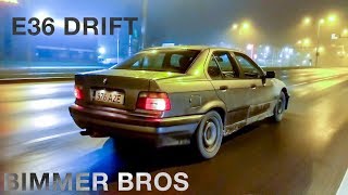 BMW E36 Beginners Street Drift in Estonia  First Snow of 2018 [upl. by Nottus]